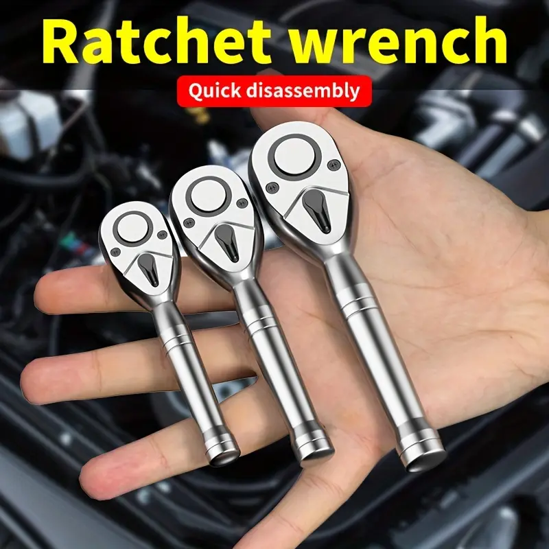 1-Piece Double-Head Ratchet Wrench, 72-Tooth Quick Release Automotive Tool, Durable Steel Construction, Hand Tool for Flywheel, Engine Gear, Automotive Tools