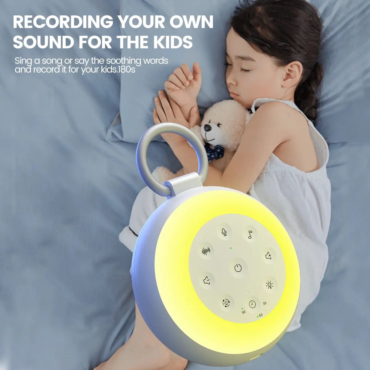 Vaydeer White Noise Sound Machine Portable Sound Machine for  Adults,Children,Sound Machine for Sleep, Bluetooth Function,24 Soothing Sounds,7 Colors Light, Timer, White Noise Machine for Sleeping Office Privacy Home Gift, Christmas present Audio