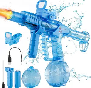Zrunbo Electric Water Gun for Kids & Adults – Automatic Water Blaster with LED Flame Effect, 28-32 FT Long Range