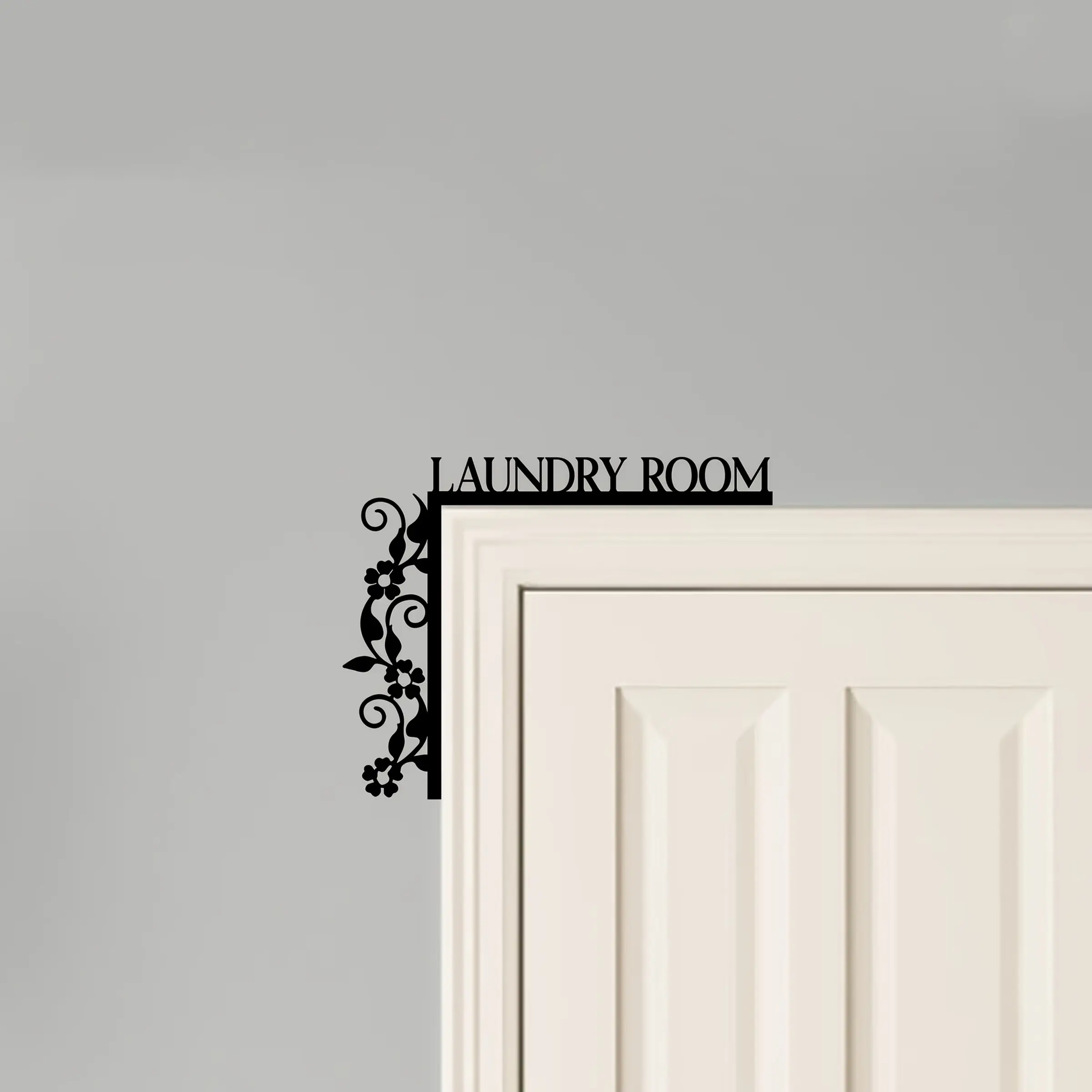Iron Art Door Frame Pendant Decor, Indoor Home Decoration, Door Hanging Sign, Bathroom Door Top Sign, Laundry Room Marker, Iron Craft Corner Ornament, Wall, Bathroom Decorations, Decorative Wall Sign, Metal Decor, Artistic Home Accessory