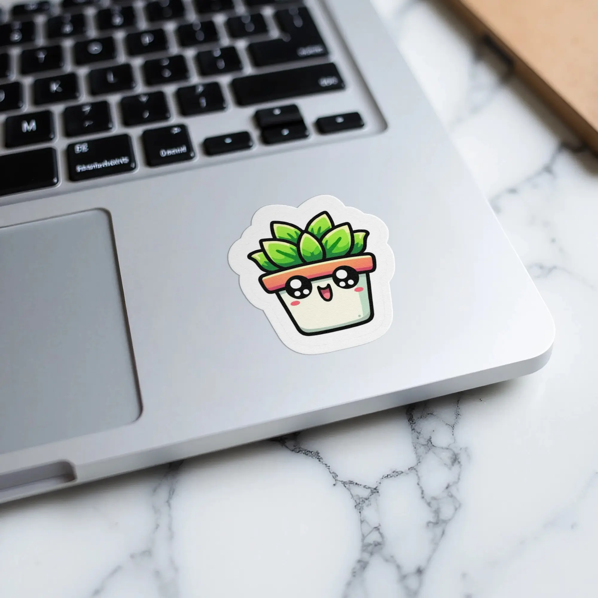 Cute Succulent Sticker Kawaii Plant Decal - 2 Inch 2 Pack - Funny Vinyl Sticker - Durable Waterproof Decal - Cute Animal Humor - Laptop Water Bottle Car - Aesthetic Trendy Decor - - PLST0118