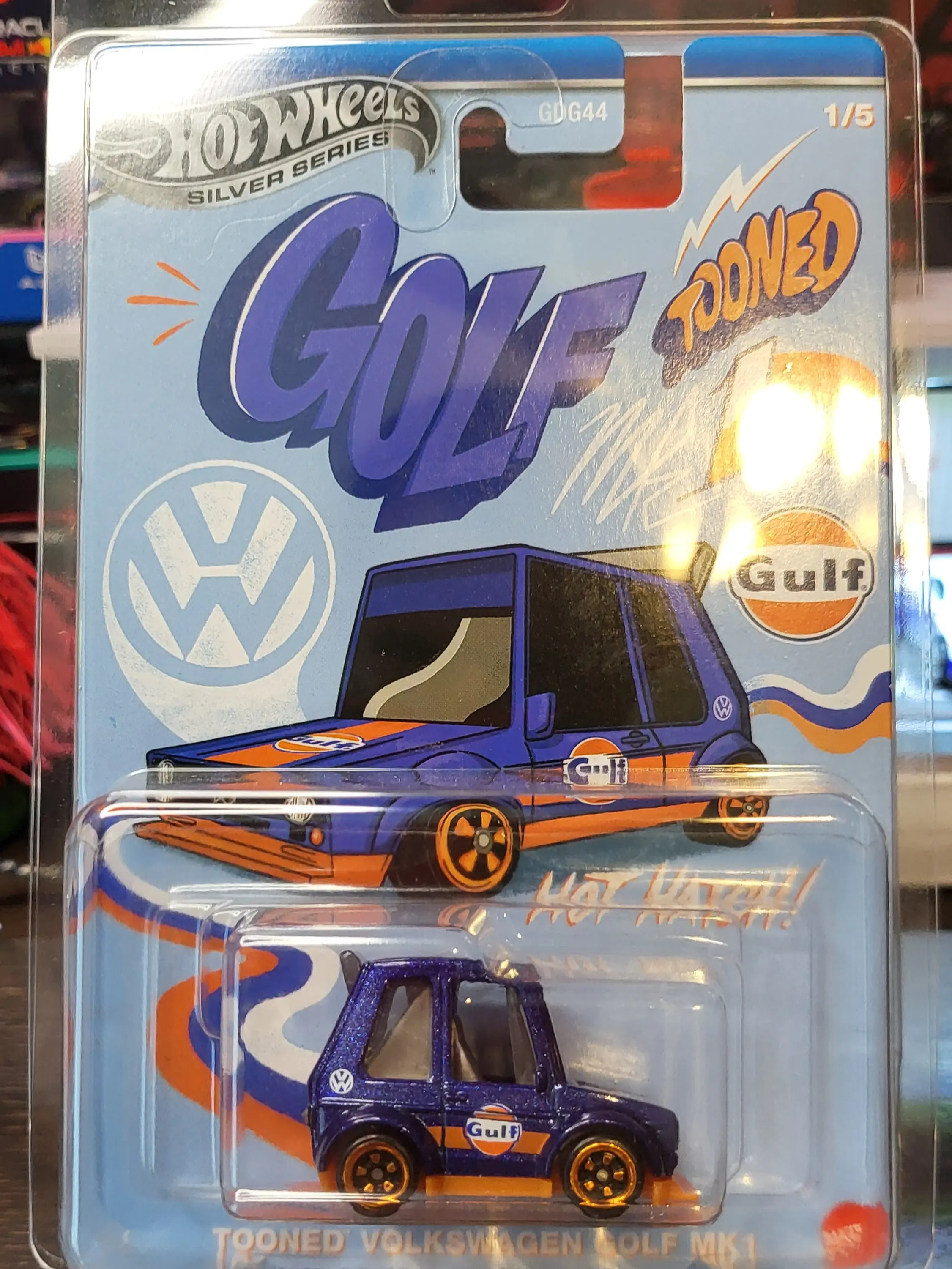 Hot Wheels Silver Series Gulf Tooned Volkswagen MK1 Die-Cast Collector's Edition Model Car, Classic Friction Toy Vehicle for Collectors, Model Cars