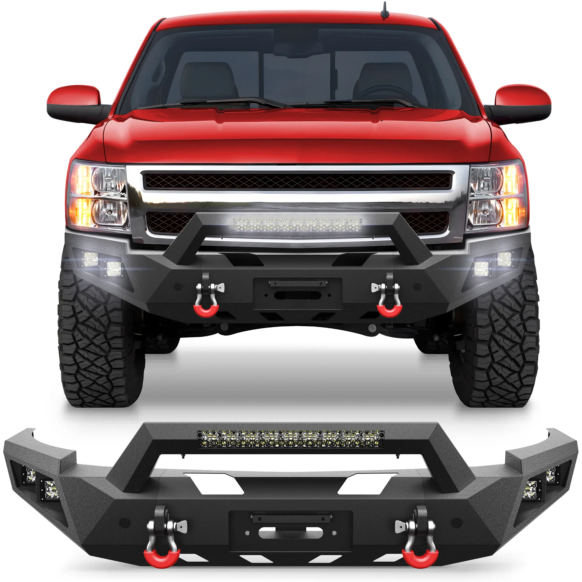 Fit 2007-2013 Silverado 1500 Front Aftermarket Bumper Steel Bumper with