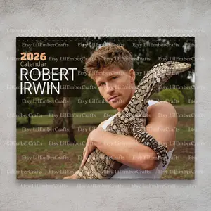 Robert Irwin 2026 Wall Calendar, Celebrity Fan Planner, Animal Lover Wall Calendar, Celebrity Crush Merch, Funny Holiday Gift for Her