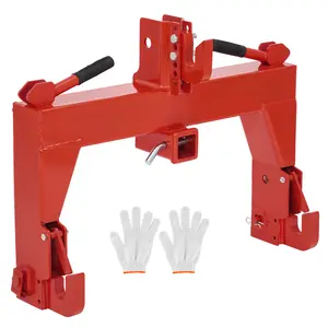 Heavy Duty 3-Point Quick Hitch Adapter for CAT-1 & CAT-2 Tractors, 3000 LBS Load Capacity, 2" Receiver Hitch, 5-Level Adjustable Bolt, Reinforced Structure, Fast Connect Standard Version
