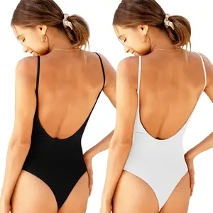 Women Invisible Low Back Bodysuit Tummy Control Shapewear Backless Body Shaper Thong Tank Top Fit Compression Womenswear
