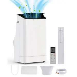 14,000BTU ASHRAE Portable Air Conditioner, Powerful AC Unit with Fan & Dehumidifier Mode, Windows Kit Included
