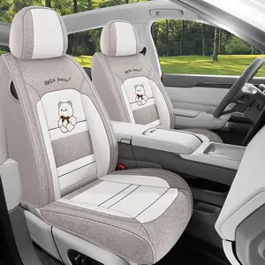 Breathable Comfortable Skin-Friendly Linen Texture 2026 Car Seat Covers, Odorless All-Season Full Coverage Seat Cushion Protection, Car Seat Cushions, Car Seat Protector