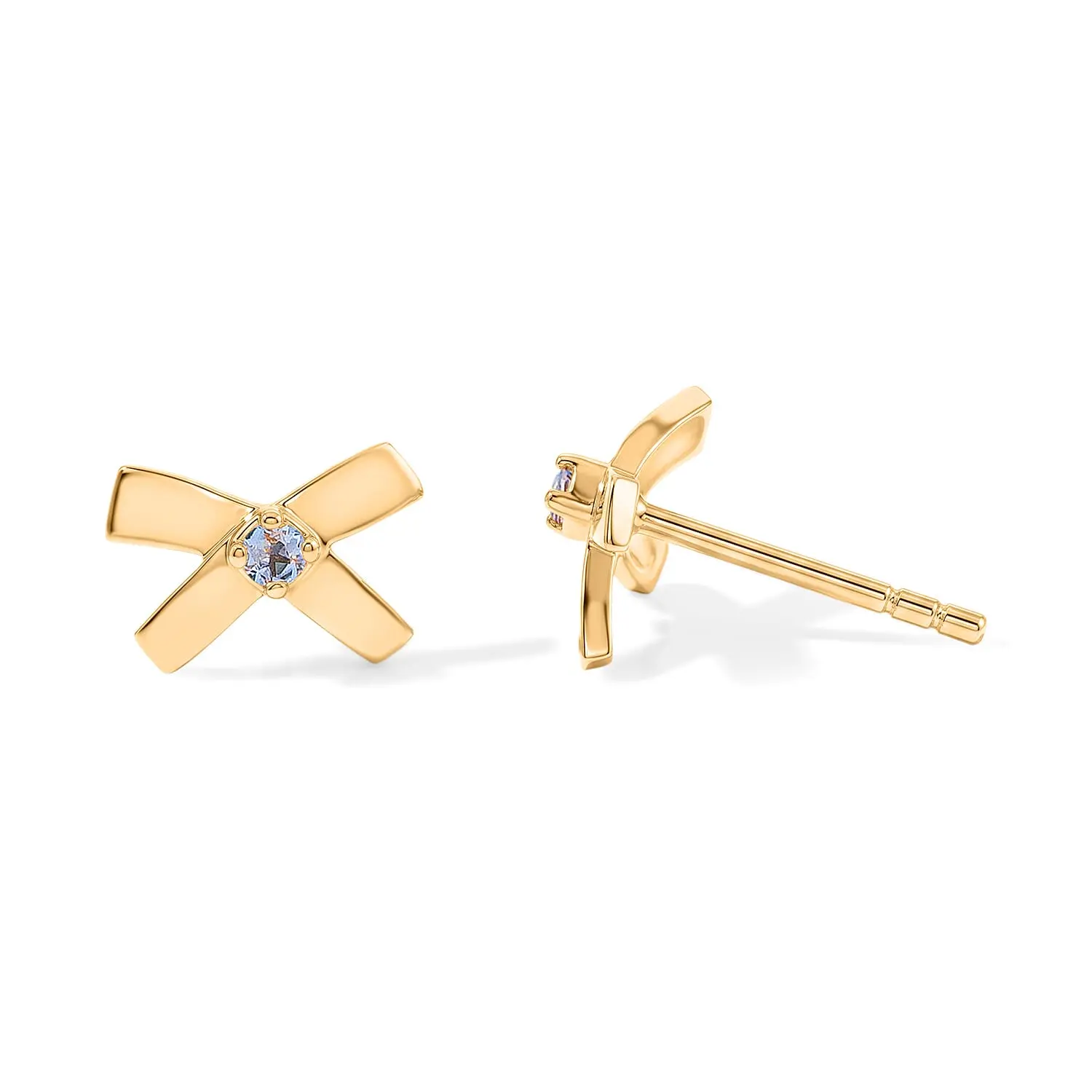 Tanzanite X Earrings in Goldtone 0.10 ctw