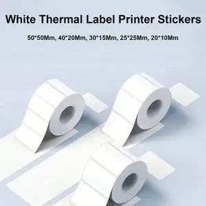 PRINHSJI thermal self-adhesive label paper, Thermal Printing Labels, Direct Thermal Sticker, suitable for a variety of small printers, multiple sizes (50mm*50mm, 40mm*20mm) black and white label stickers