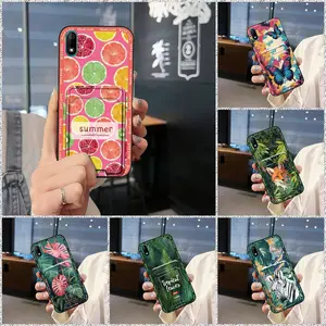 Anti-knock Silicone Phone Case For Wiko Y60 Back Cover Dirt-resistant Cute Cartoon Graffiti TPU Cover Card slot Shockproof Fashion Design Card bag Full wrap protective Durable