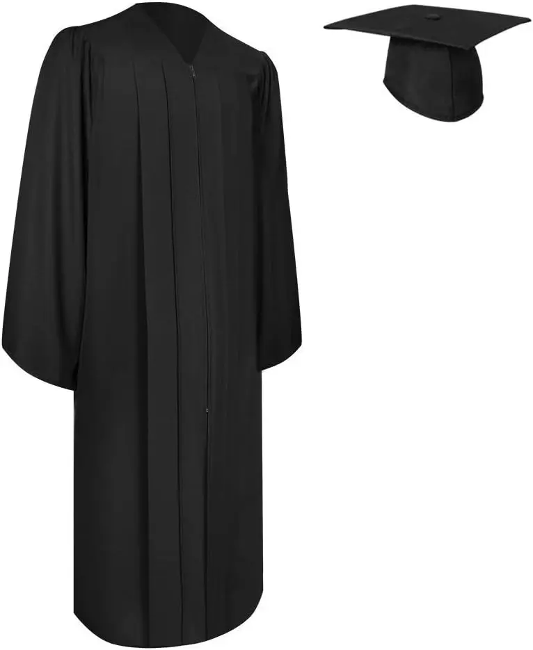 Graduation Matte Cap and Gown for High School & College - Multiple Colors(Gift)