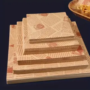 500pcs American Classic Style Oil-Proof Paper, Food Grade Packaging Liners for Fried Chicken, Burgers & Sandwiches, Disposable Non-Toxic Material