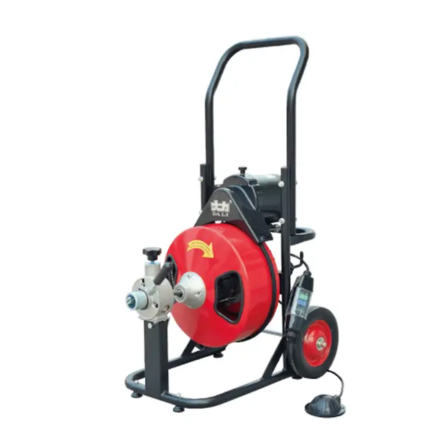 Auto-Feed Electric Drain Cleaning Machine - 100FT x 3/8" Heavy Duty Sewer Snake Auger - Hydraulic Plumbing Pump for 1-4 Inch Pipes