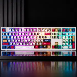 130 Key Pbt Keycaps, Cartoon Style Cherry Height, Five-Sided Sublimation Process, 6.25u Spacebar, Durable Polyethylene Material