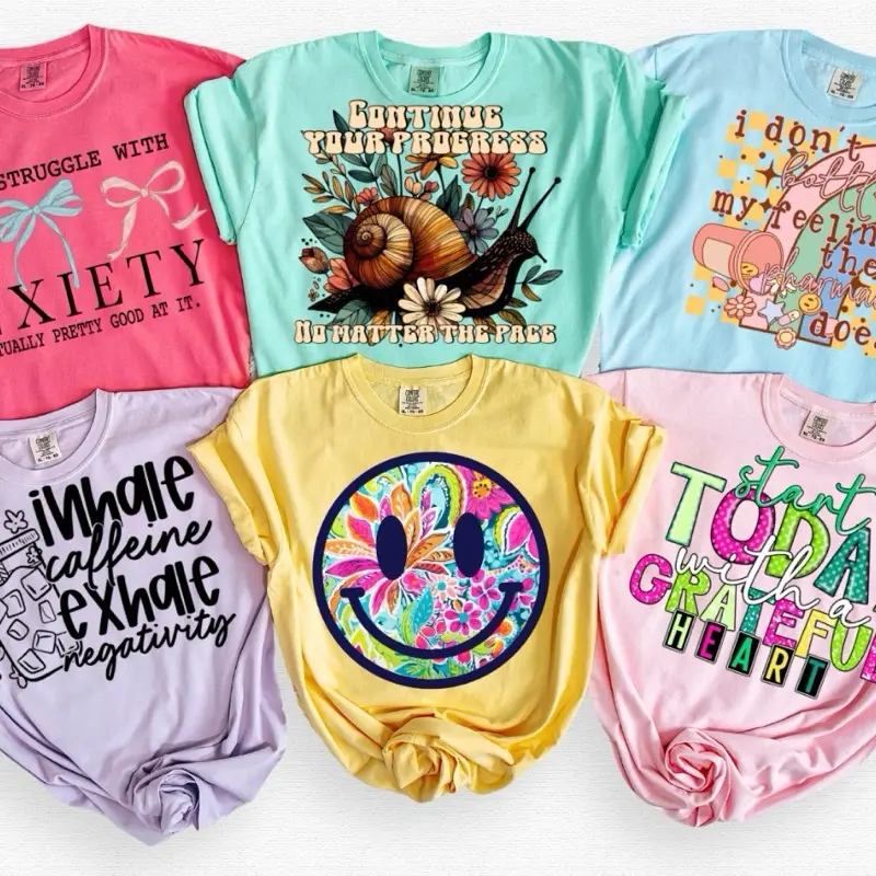 TWO MYSTERY COMFORT COLORS BRAND TSHIRT BUNDLE  - Unisex Sizes S to 5X with DTF Print, Screen Print, or Sublimation Options for Men & Women