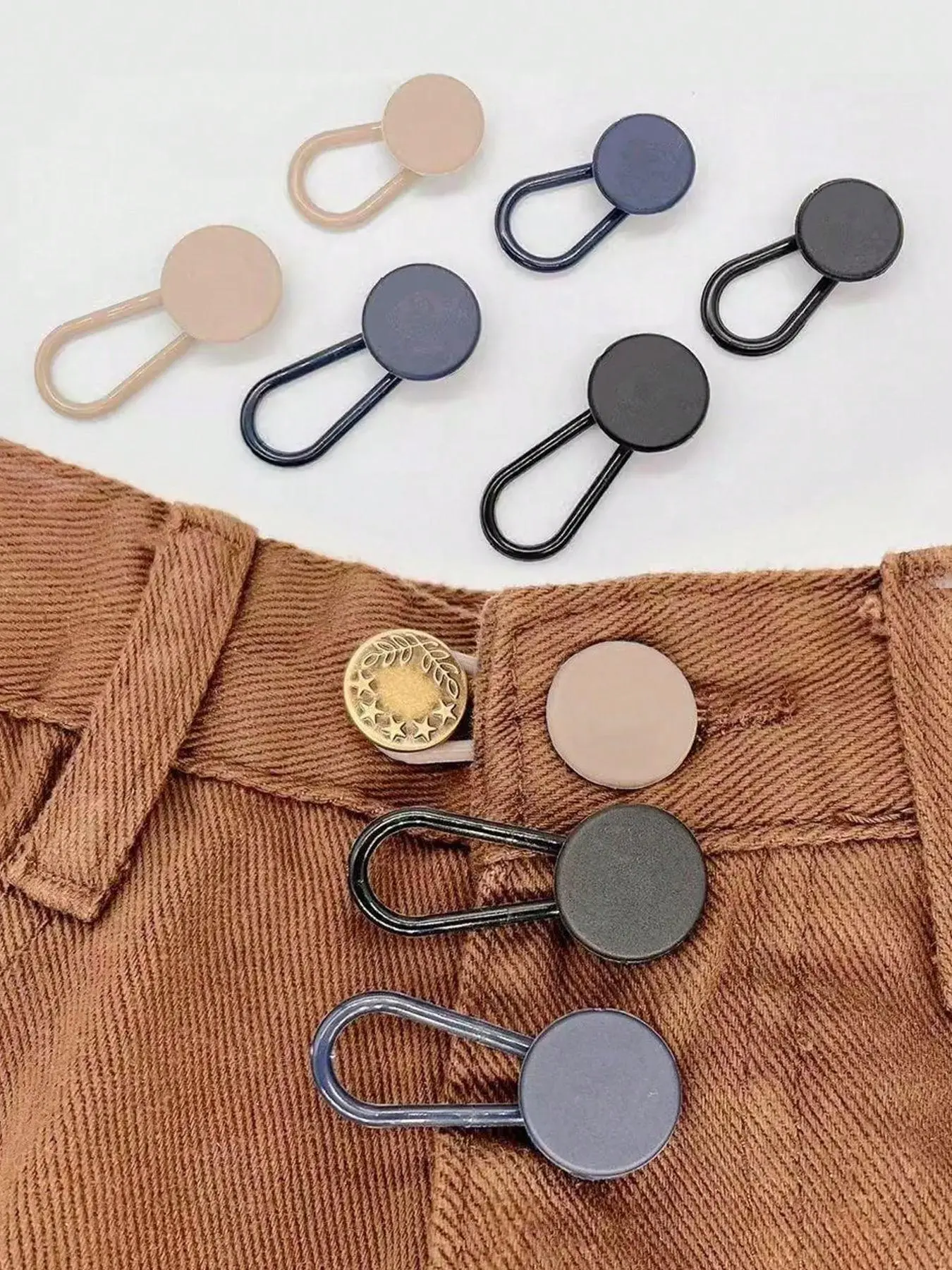 Rubber Pant Waistband Extender Button, Adjustable Pant Waistband Extender Button, Clothes Accessories for Women & Men, Solid Buttons
