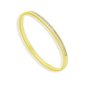 EVRY JEWELS Gold or Silver Plated Women's Hypoallergenic Champagne Bangle Bracelet