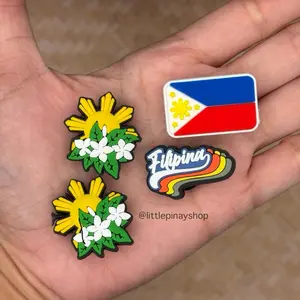 Filipino Pride Croc Charms | Philippine Flag, Sun & Sampaguita Set ( 4PCS )