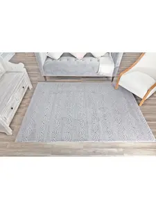 212 MAIN CosmoLiving RA30796 9x12 ft. Rectangle Size Chanai CN40B Quartzite Geometric Gray Area Rug, Contemporary Look, Indoor Use, Spot Clean