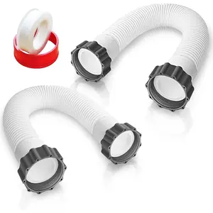 1.5'' Diameter Pool Sand Filter Pump Hose, 20inch Pool Pump Replacement Hose for Above Ground Pools, 2 count Flexible Water Pool Hose Set for Filter Pump and Saltwater Systems, White