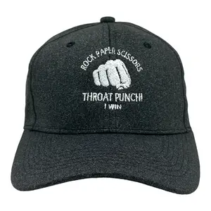 Rock Paper Scissors Throat Punch Hat Funny Game Novelty Cap Funny Hats Funny Sarcastic  Novelty Caps for Men Black - Standard