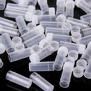 Set of 100 Plastic Sample Bottles 5ml Vial Storage Mini Clear Storage Case with Lid Vial Storage Container Test Tube for Small Items