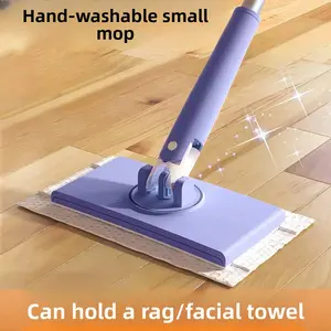 Lazyman Automatic Lint-Free Floor Mop - Bathroom Mop for Household Cleaning - Flat Surface Small Mop - Multi-functional Face Towel Mop Steam Mop