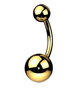 Gold PVD Titanium Belly Button Ring
