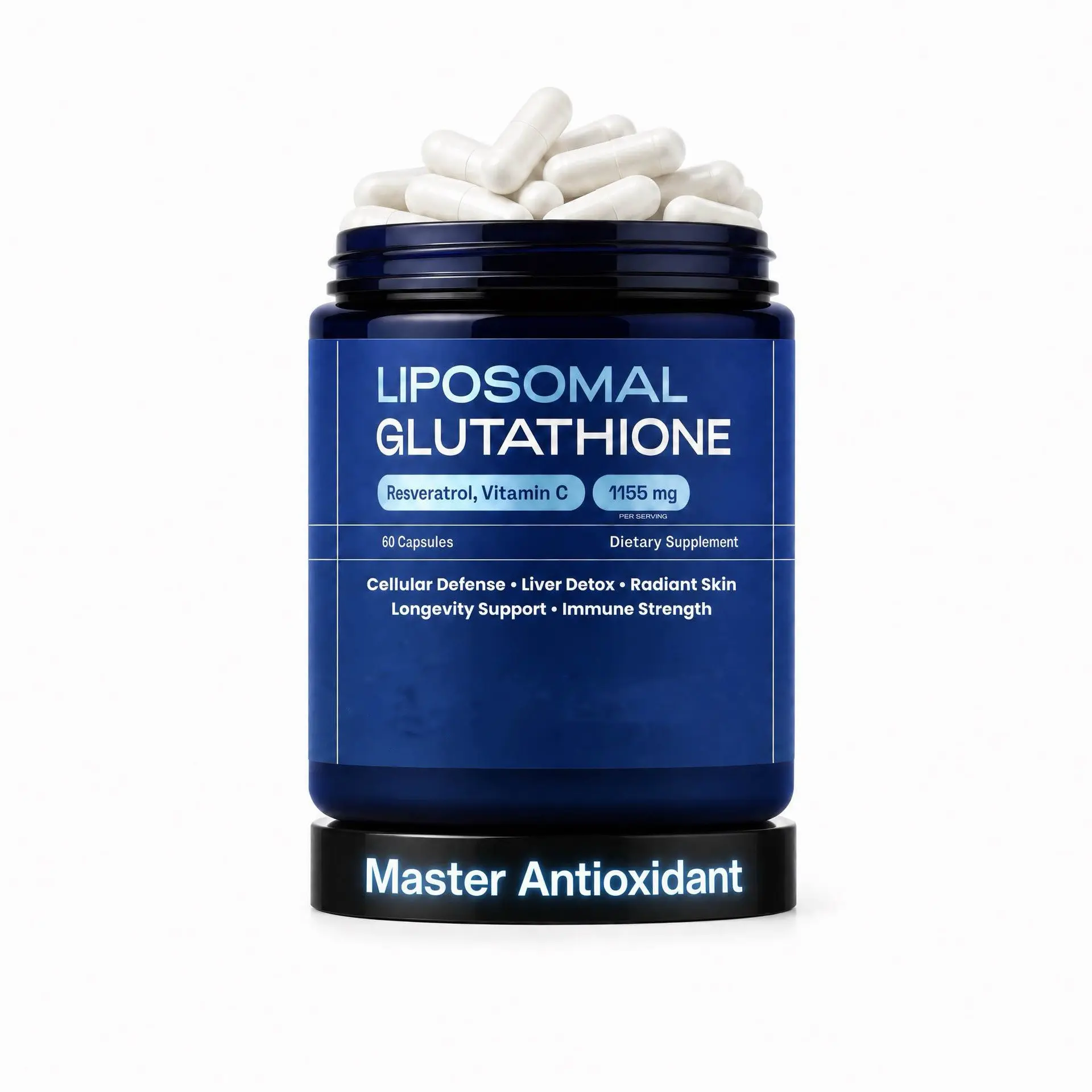 Liposomal Glutathione Capsules Master Antioxidant Support Supplement 60 Count