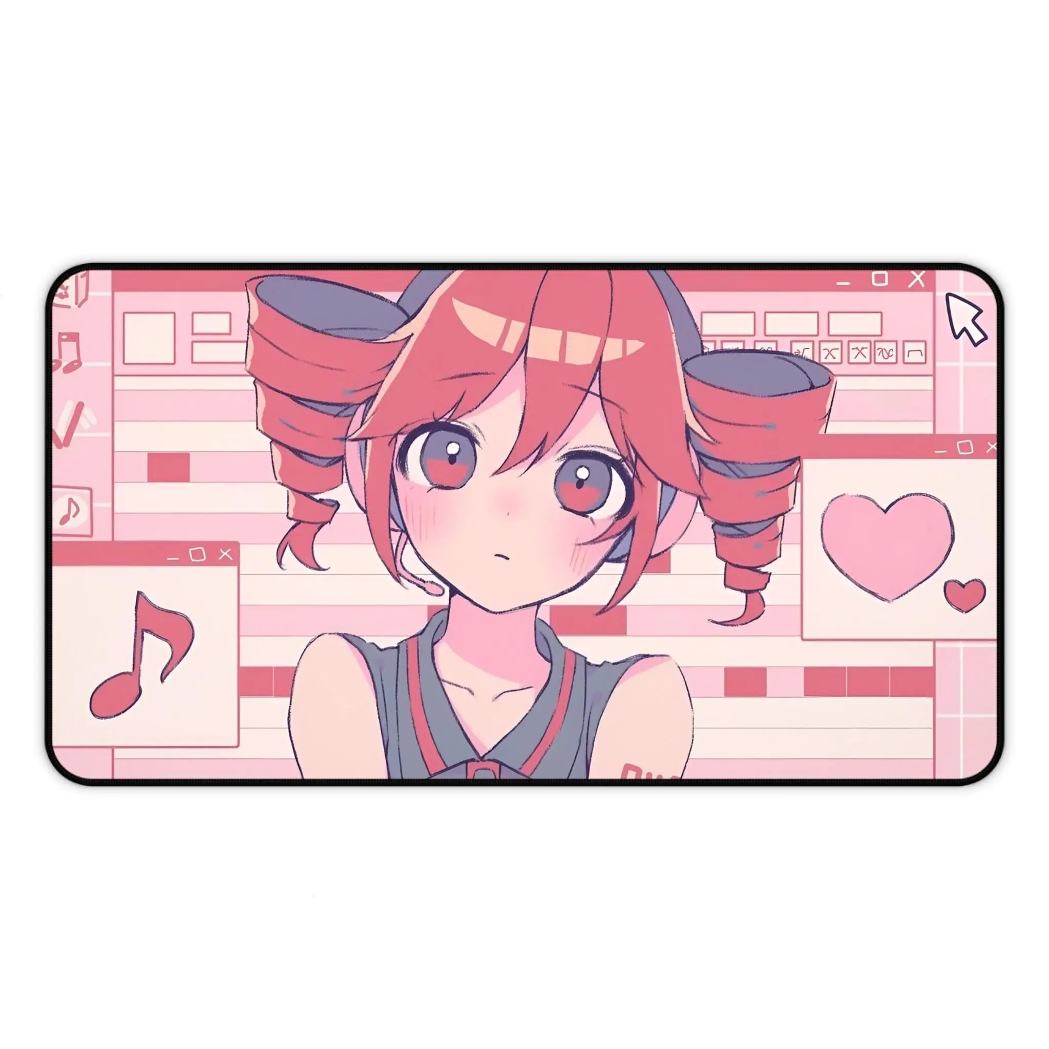 Cute Kasane Teto Desk Mat | Pink Anime Mouse Pad | Gaming Desk Mat | Office Decor | Gamer Gift