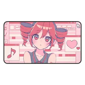 Cute Kasane Teto Desk Mat | Pink Anime Mouse Pad | Gaming Desk Mat | Office Decor | Gamer Gift