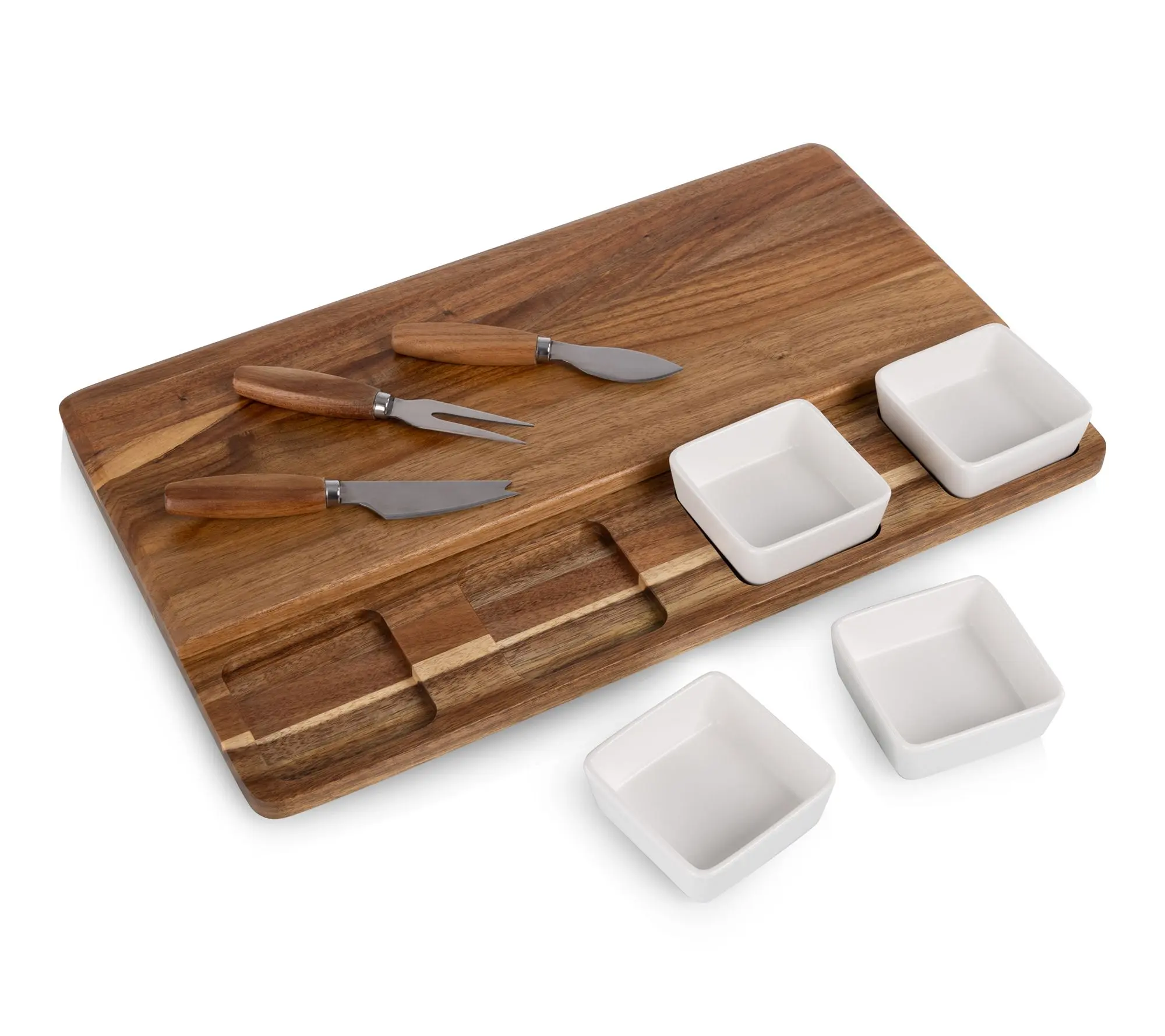 Picada Tapas & Cheese Board Set with Dip Bowls Picada Tapas & Cheese Board Set with Dip Bowls