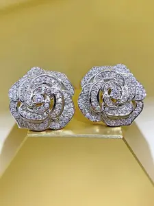 Flower Design Stud Earrings, High Quality Earrings, Fashionable Earrings for Women & Girls, Trendy All-match & Exquisite Jewelry for Birthday Gift