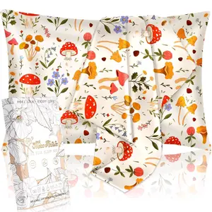 2-Pack 100% Mulberry Silk Pillowcases – Mushroom & Plants Print, 19 Momme, Standard Size 26x20 –  Hidden Zipper, Anti-Frizz, Cooling Silk Pillow Case for Hair, Skin, Beauty Sleep, Women, Luxurious Gift