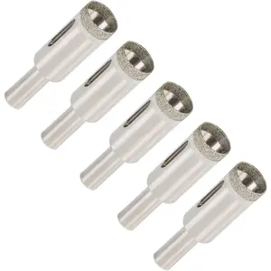 Drill Bit Set, Glass Drill Bit Glass Hole  for Tiles Glass Ceramic Marble Bottles DIY Tool 5 Pack, 1/2"