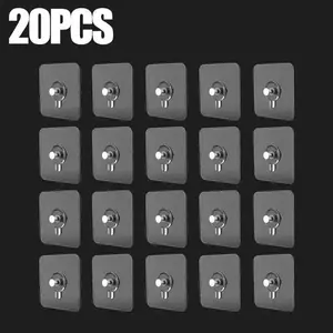 Modern Wall-Mounted Hooks Set, Easy Install & Strong Adhesive, No Drilling Required, Waterproof Plastic Hangers for Kitchen Bathroom Decor