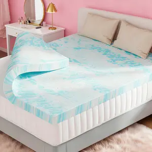 Pine Home Queen Mattress Topper - 3 Inch Gel Memory Foam Mattress Topper with Cooling Gel Swirl - Breathable Bed Topper
