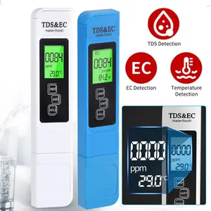 2PCS TDS Meter Digital Water Quality Tester Testing Kits for Drinking Water , Hydroponics, Plants, Aquarium, Pool.0-9990ppm White + Blue