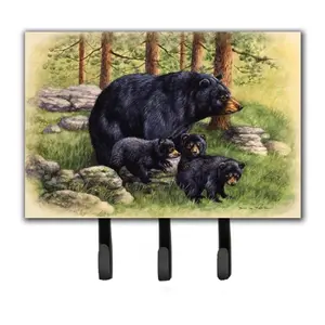 Carolines Treasures  Black Bears by Daphne Baxter Leash or Key Holder