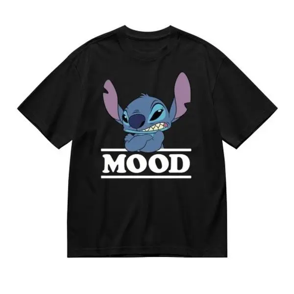 Disney Angry Stitch Mood Slogan Towel - City Daily Wear, Casual Everyday Use for Cartoon Fan Teens