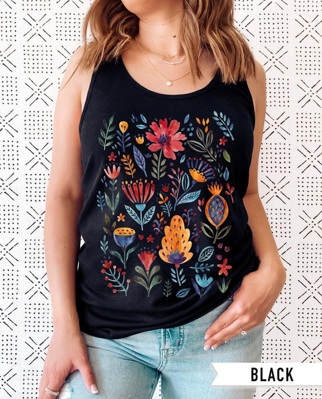 Floral Shirt Tank, Grow Positive Thoughts Tank, Bohemian Style Tank, Butterfly Shirt, Trending Right Now, Women's Graphic Tank, Love Tank