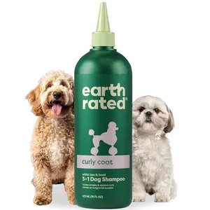 Earth Rated | 3-in-1 Curly & Wavy Coated Dog & Puppy Shampoo, Conditioner & Deodorizer - 16 oz - Formulated to Tackle Tangles & Restore Curls