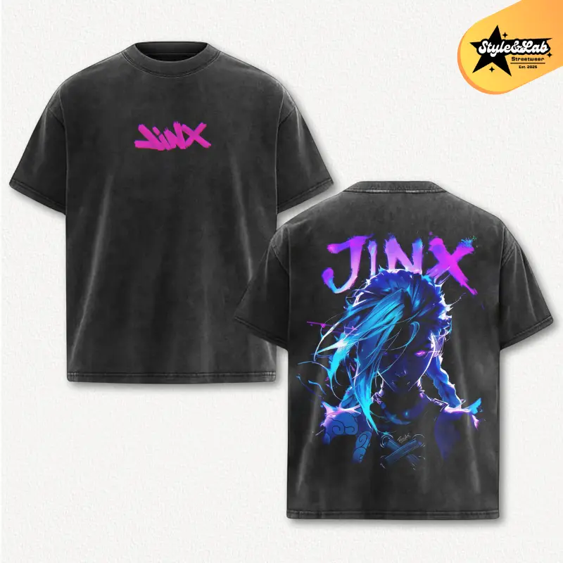Jinx Arcane Show League Of Legends Washed Game T-shirt Game Soft Cotton, FPS, Game Lover Unisex Shirt Gift for Him Gift For Her Vintage Y2K