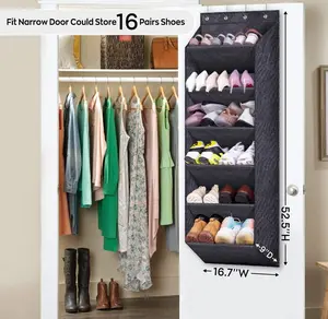 Shoe Rack for Door - 52.5'' Deep Pocket Organizer for Hanging Shoes in Convenient Design