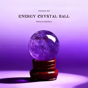 Natural Amethyst Crystal Lucky Charm Decorative Ball