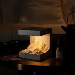 Mountain Peak Aromatherapy Night Light, 2-in-1 Essential Oil Diffuser & Warm LED Lamp, Nature-Inspired Feng Shui Decor for Bedroom & Office