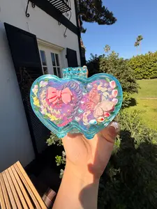Double Heart Decoden Container – Handmade Collectible