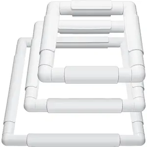 Embroidery Hoop 3 count Cross Stitch Hoops and Frames White Rectangular Cross Stitch Embroidery Snap Frame DIY Sewing Tool for Quilting Silk-Painting 6 x 6, 8 x 8, 11 x 11 in(White)