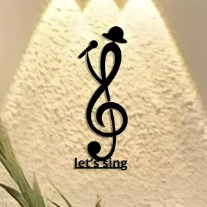 1pc Abstract Note Music Joyful Singing Logo Metal Plaque, Christmas Decoration, Elegant Minimalist Art Design Crafts, Suitable for Public Places, Offices, Home Living Rooms, Bedrooms, Terraces, Kitchens, Courtyard Walls, Store Halls Hanging Decoration